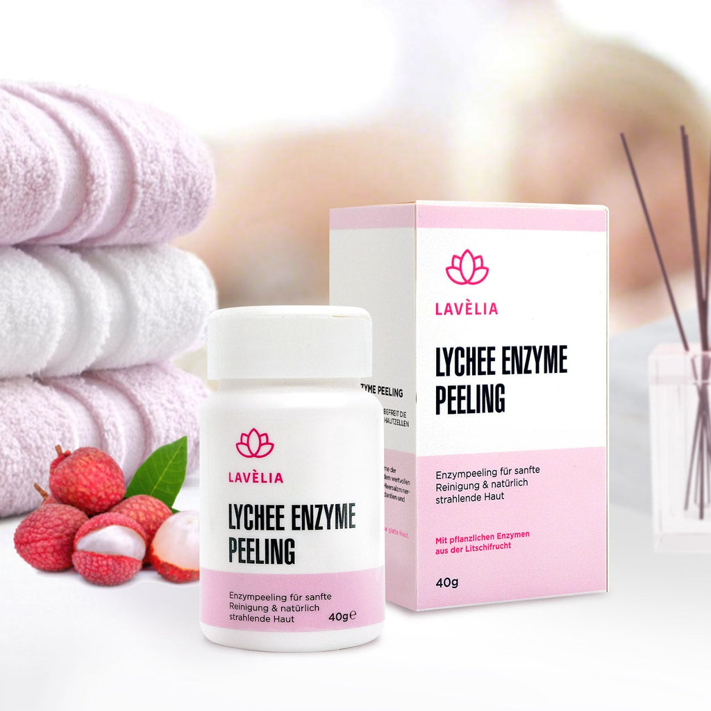 LYCHEE ENZYME PEELING - Veganes Enzympeeling für sanfte Gesichtsreinigung und strahlend glatte Haut - LAVÈLIA BEAUTY - Gesichtspeeling